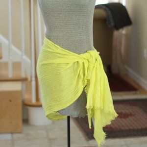 J. CREW Solid Yellow Cotton Wrap or Scarf